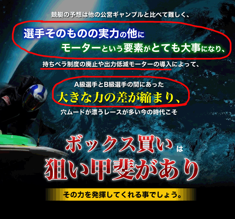 競艇革命VMAX(ブイマックス)が推奨するBOX書いの舟券情報